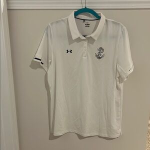 Under Armour White Polo Shirt with Navy Anchor Logo